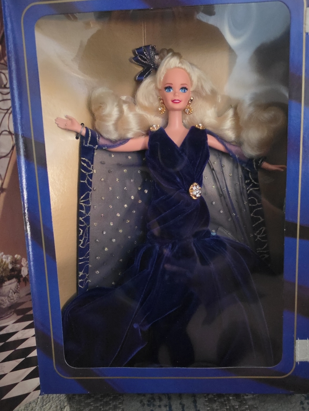 Barbie Navy Velvet Evening Gown Doll